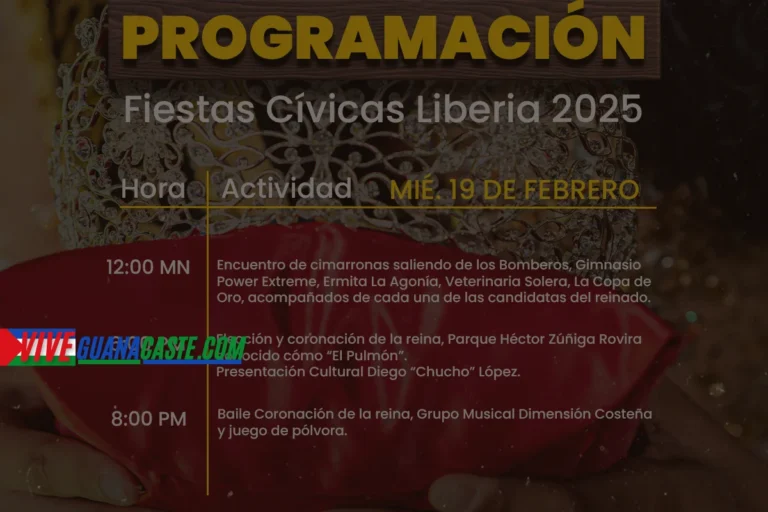 Parque Héctor Zúñiga Rovira durante las Fiestas Cívicas de Liberia 2025